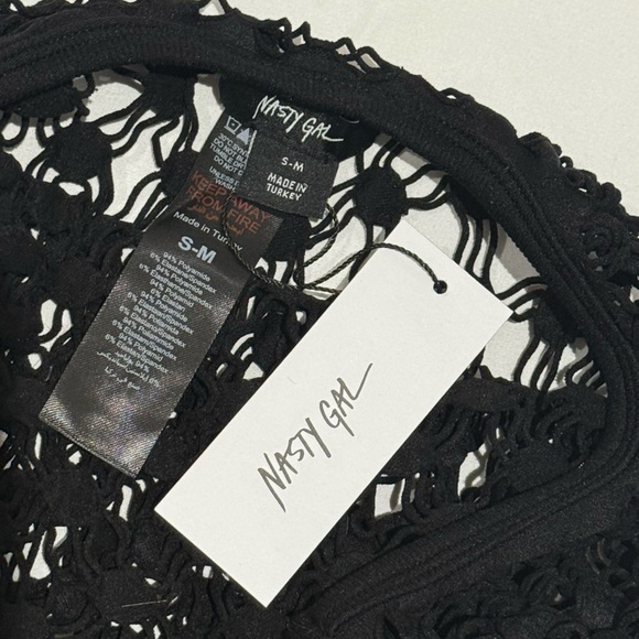 NASTY GAL  Seamless Long Sleeve Net Jumpsuit In Black Small/Medium New NWT - Picture 7 of 8